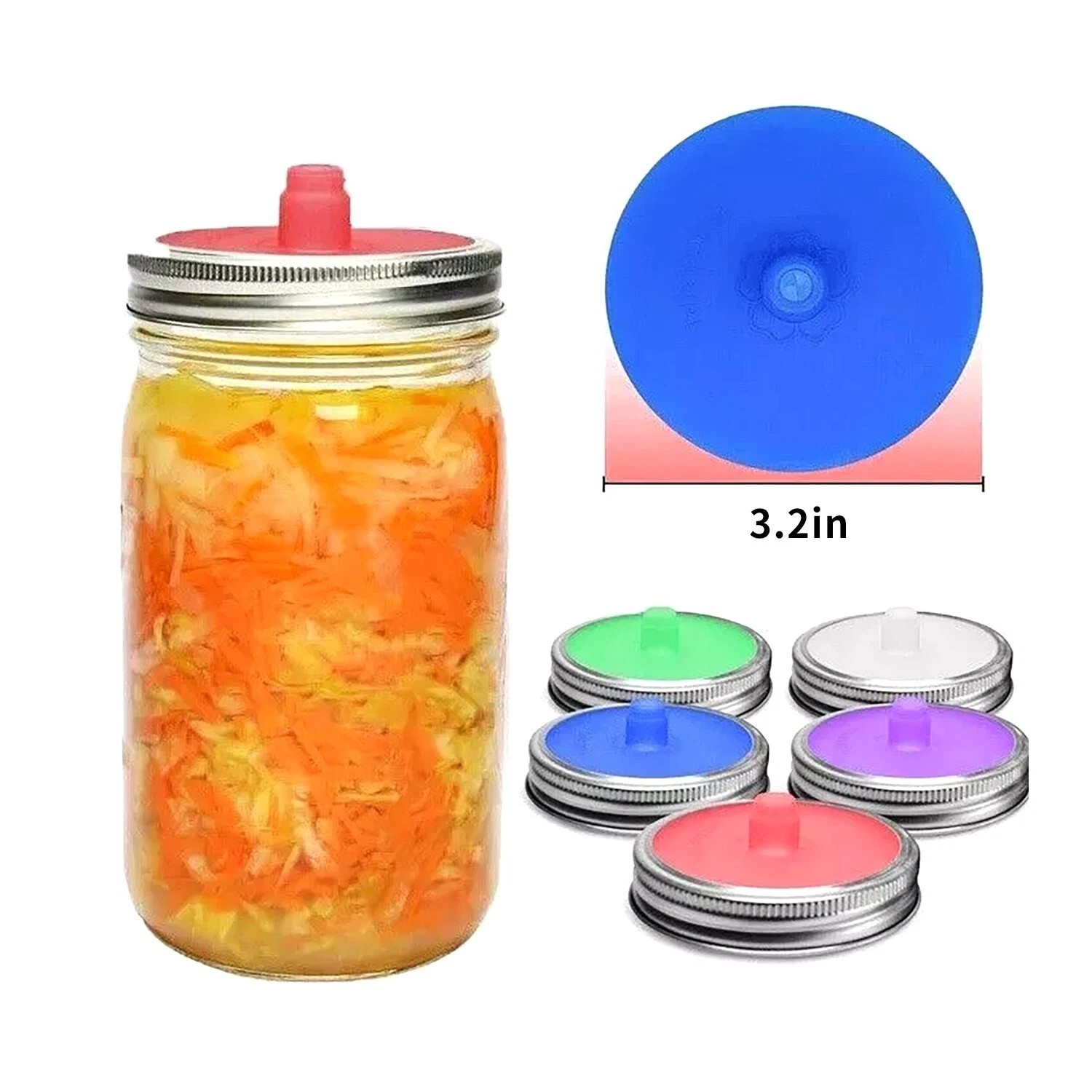 Fermentation Crock - 5 Pezzi Coperchi in Silicone per